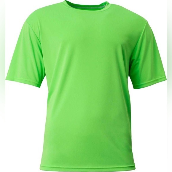 A4 short sleeve cooling performance t-shirt. Safety green neon sublimation NWOT - Picture 1 of 4